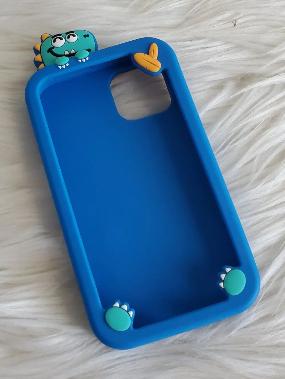 Luyiilo Kids Blue Dinosaur Mini Smart Phone Durable Silicone Shell